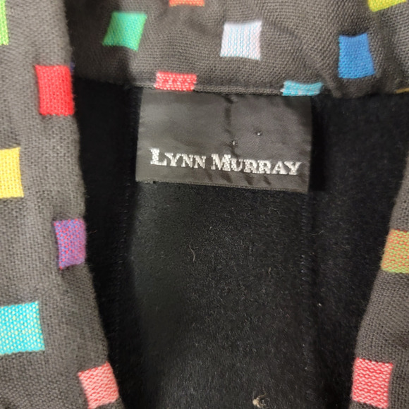 Lynn Murray Women's Funky Button Mixed Media Blazer Jacket Black Size Medium - Picture 8 of 10